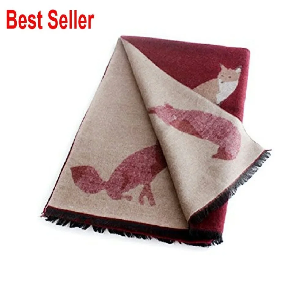 Cashmere Feel Long Pashmina Scarf Fringe Elegant Winter Fashion Chic